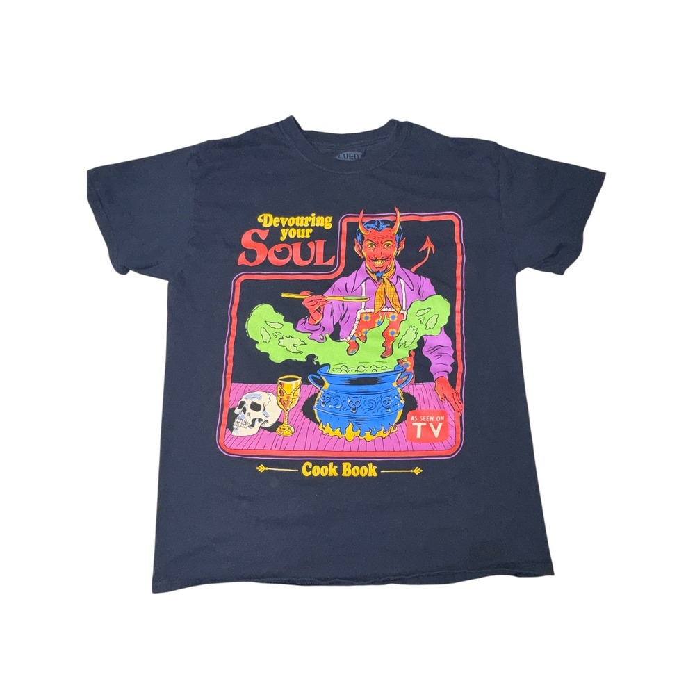 Graphic T Shirt Devil Cooking Soul Cookbook‎ Black Size M